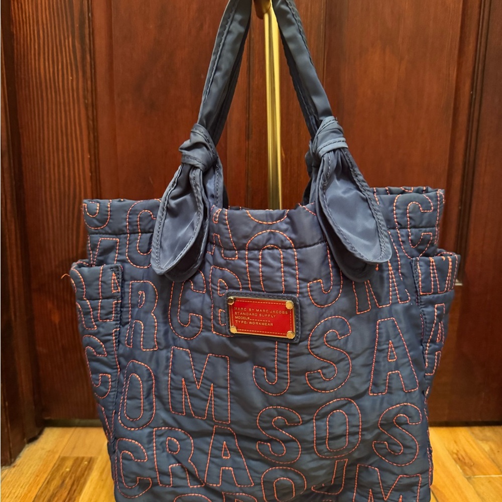Marc Jacobs Navy Quilted Tote Bag